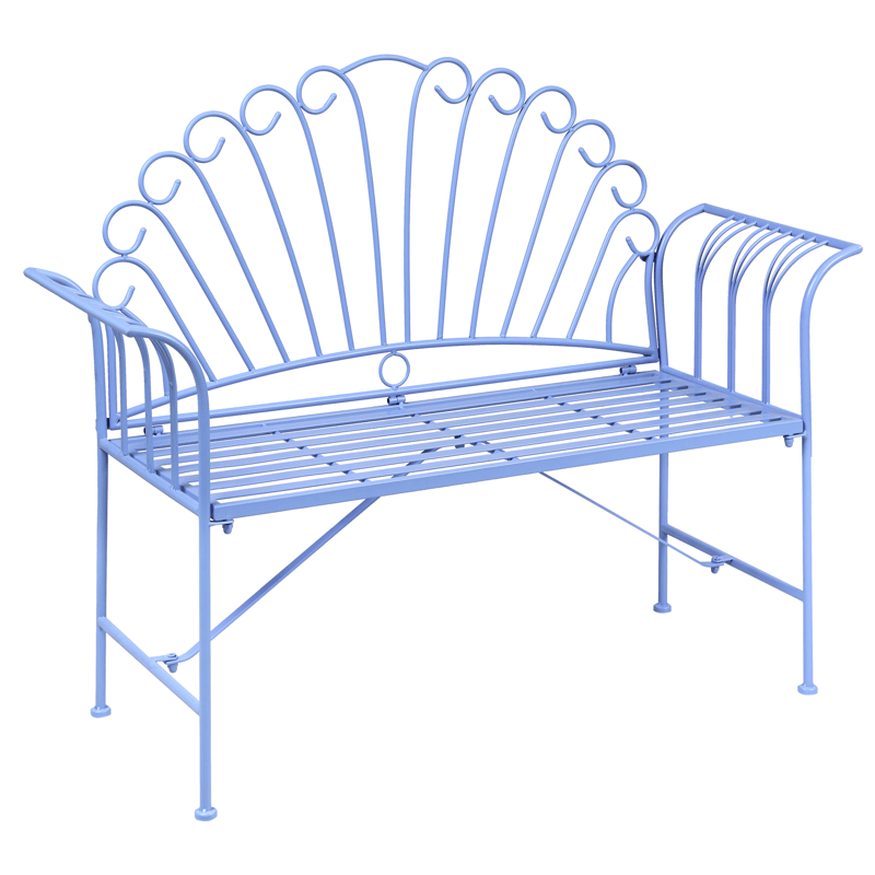 Puutarhapenkki Cavinia 125 cm Rauta - Sininen - Puutarhakalusteet - Ulkosohva & puutarhapenkki - Puutarhapenkki & ulkopenkki