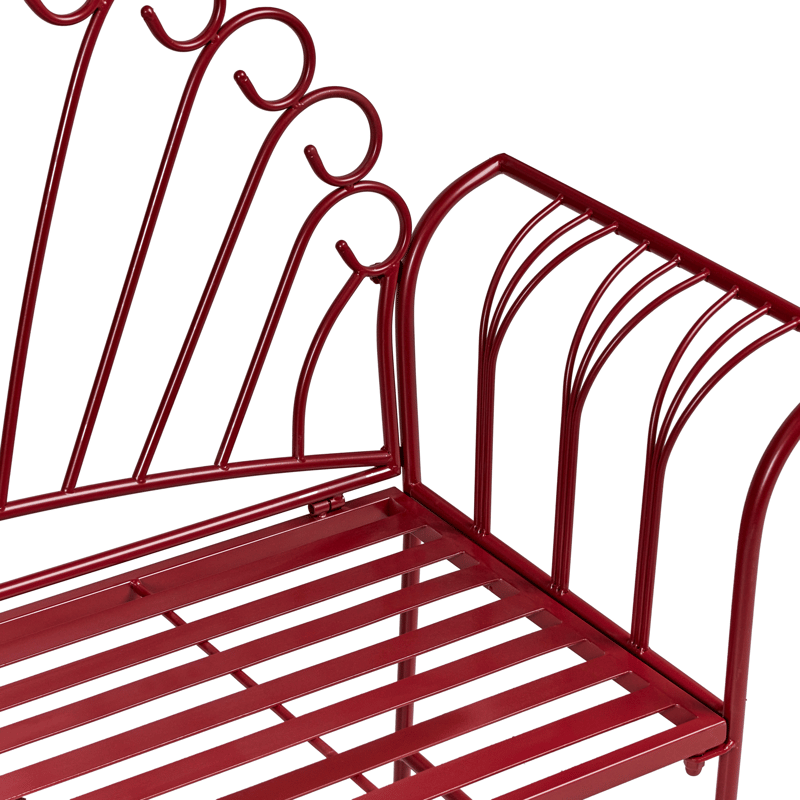 Puutarhapenkki Cavinia 125 cm Rauta - Punainen - Puutarhakalusteet - Ulkosohva & puutarhapenkki - Puutarhapenkki & ulkopenkki