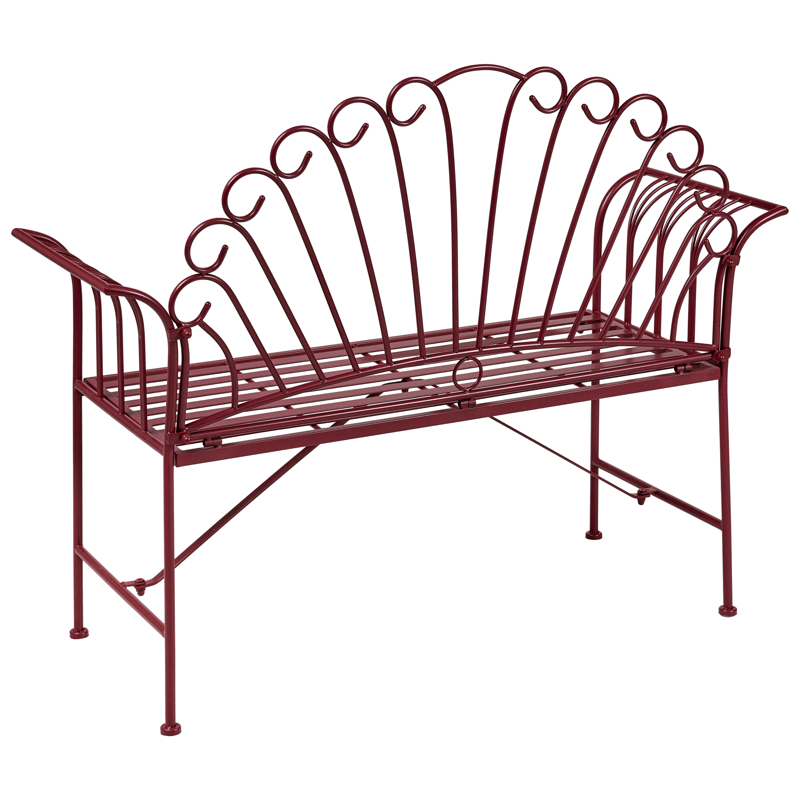 Puutarhapenkki Cavinia 125 cm Rauta - Punainen - Puutarhakalusteet - Ulkosohva & puutarhapenkki - Puutarhapenkki & ulkopenkki