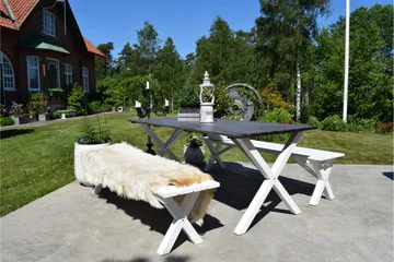 Istuinpenkki Scottsdale 180 cm - Valkoinen - Puutarhakalusteet - Ulkosohva & puutarhapenkki - Puutarhapenkki & ulkopenkki