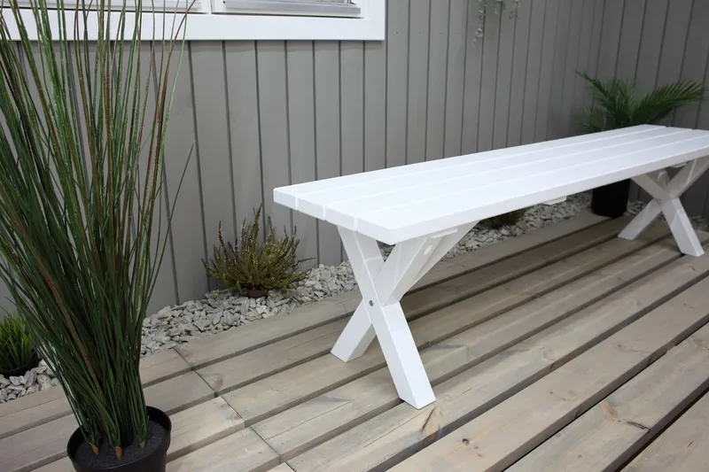 Istuinpenkki Scottsdale 180 cm - Valkoinen - Puutarhakalusteet - Ulkosohva & puutarhapenkki - Puutarhapenkki & ulkopenkki