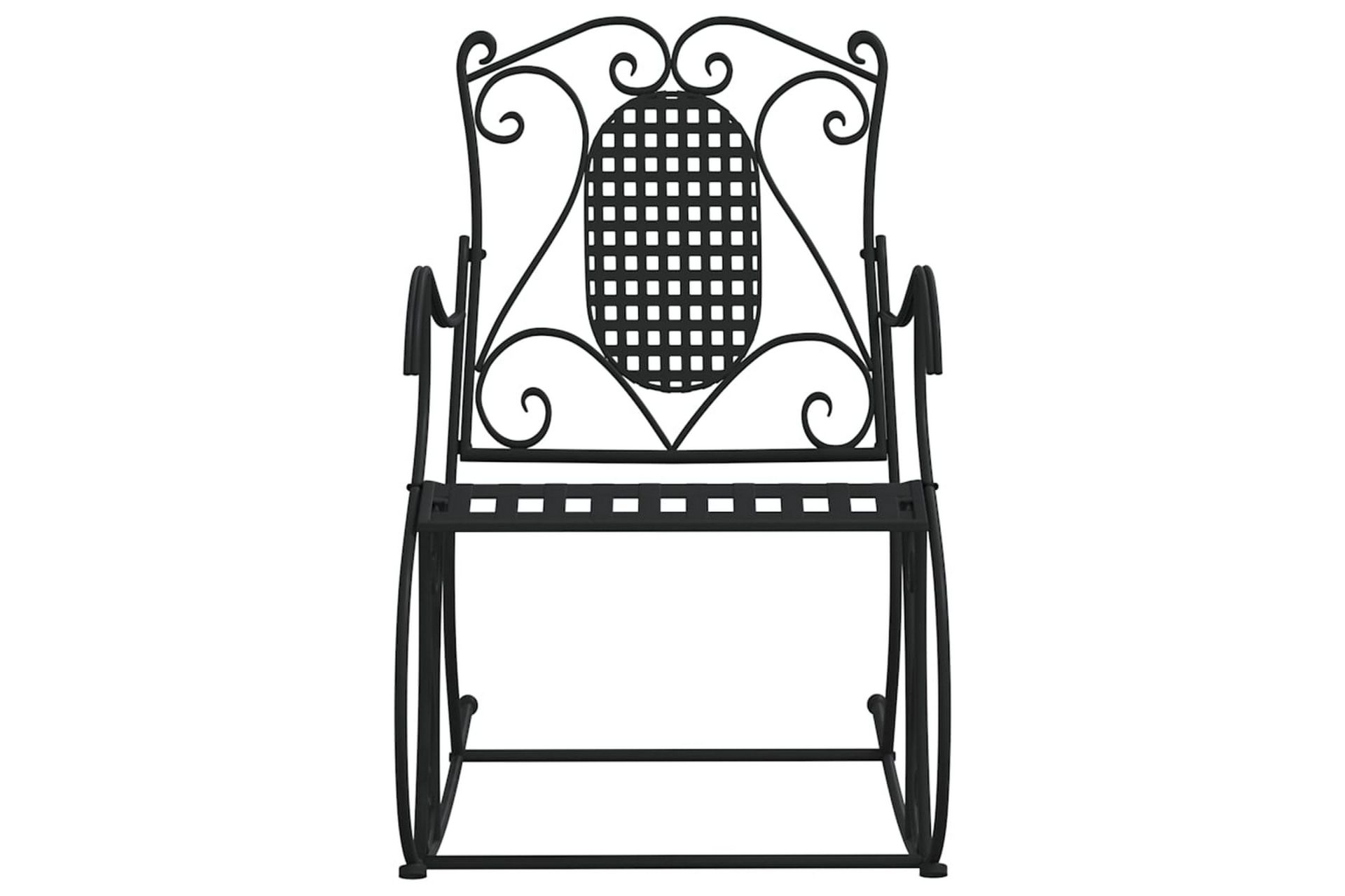 Keinupenkki 84 cm musta teräs - Musta - Puutarhakalusteet - Ulkosohva & puutarhapenkki - Puutarhapenkki & ulkopenkki