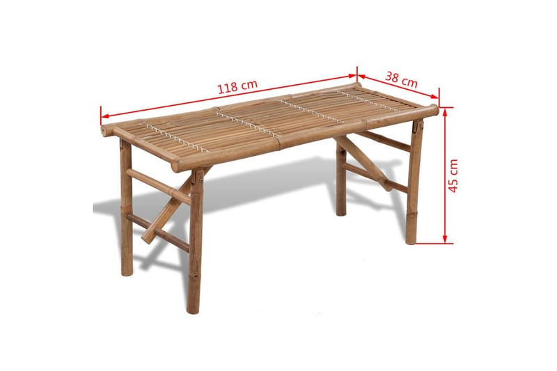 Kokoontaitettava puutarhapenkki 118 cm bambu - Ruskea - Puutarhakalusteet - Ulkosohva & puutarhapenkki - Puutarhapenkki & ulkopenkki