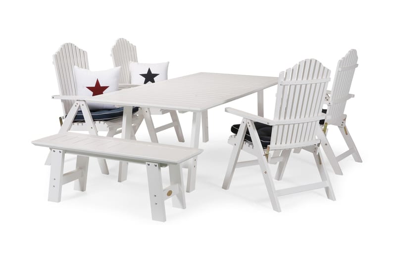 Penkki Bullerö Valkoinen - 2-ist - Puutarhakalusteet - Ulkosohva & puutarhapenkki - Puutarhapenkki & ulkopenkki