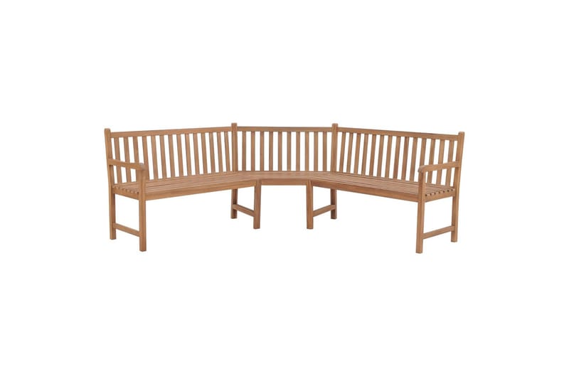 Puutarhan kulmapenkki 185x185x90 cm täysi tiikki - Ruskea - Puutarhakalusteet - Ulkosohva & puutarhapenkki - Puutarhapenkki & ulkopenkki