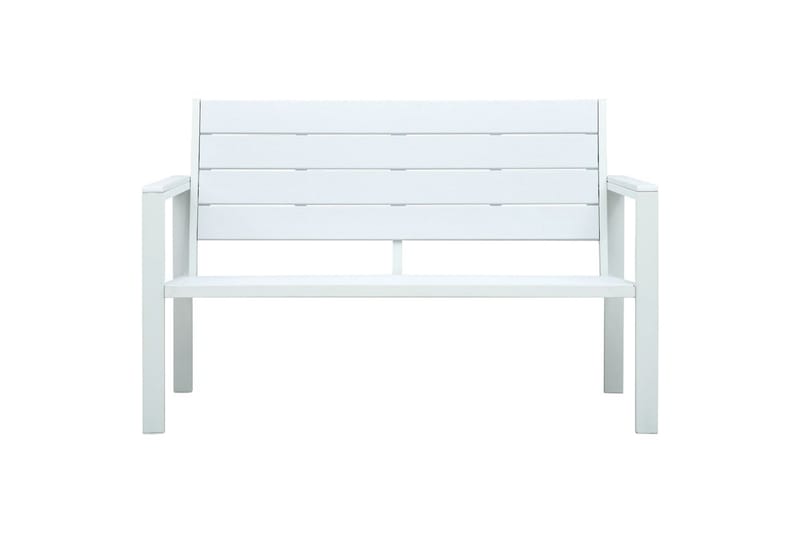 Puutarhapenkki 120 cm HDPE valkoinen puun näköinen - Valkoinen - Puutarhakalusteet - Ulkosohva & puutarhapenkki - Puutarhapenkki & ulkopenkki