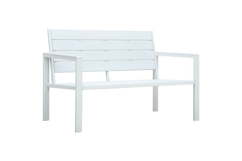 Puutarhapenkki 120 cm HDPE valkoinen puun näköinen - Valkoinen - Puutarhakalusteet - Ulkosohva & puutarhapenkki - Puutarhapenkki & ulkopenkki