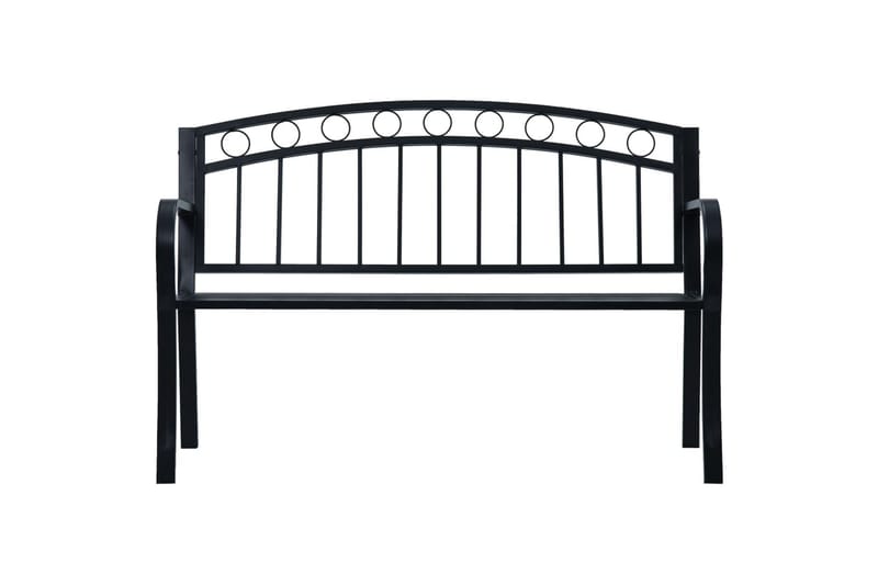 Puutarhapenkki 125 cm musta teräs - Musta - Puutarhakalusteet - Ulkosohva & puutarhapenkki - Puutarhapenkki & ulkopenkki