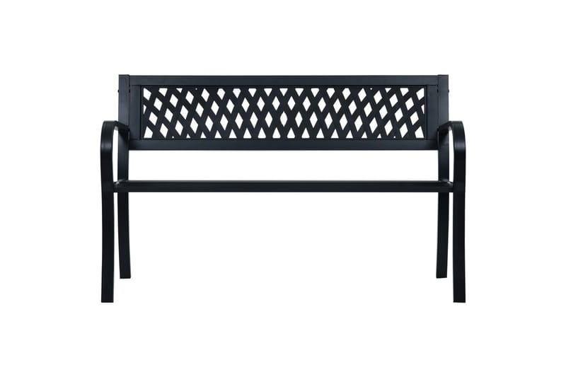 Puutarhapenkki 125 cm musta teräs - Musta - Puutarhakalusteet - Ulkosohva & puutarhapenkki - Puutarhapenkki & ulkopenkki