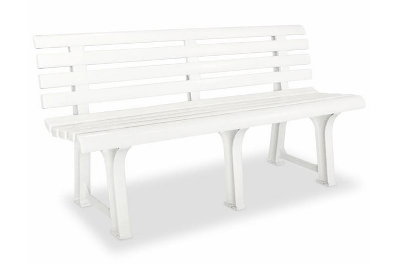 Puutarhapenkki 145,5 cm muovi valkoinen - Valkoinen - Puutarhakalusteet - Ulkosohva & puutarhapenkki - Puutarhapenkki & ulkopenkki