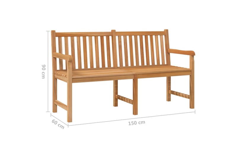 Puutarhapenkki 150 cm täysi tiikki - Puutarhakalusteet - Ulkosohva & puutarhapenkki - Puutarhapenkki & ulkopenkki