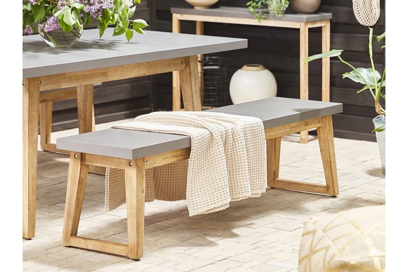 Puutarhapenkki 160 cm Harmaa ORIA - Harmaa - Puutarhakalusteet - Ulkosohva & puutarhapenkki - Puutarhapenkki & ulkopenkki