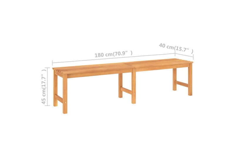 Puutarhapenkki 180 cm täysi tiikki - Ruskea - Puutarhapenkki & ulkopenkki