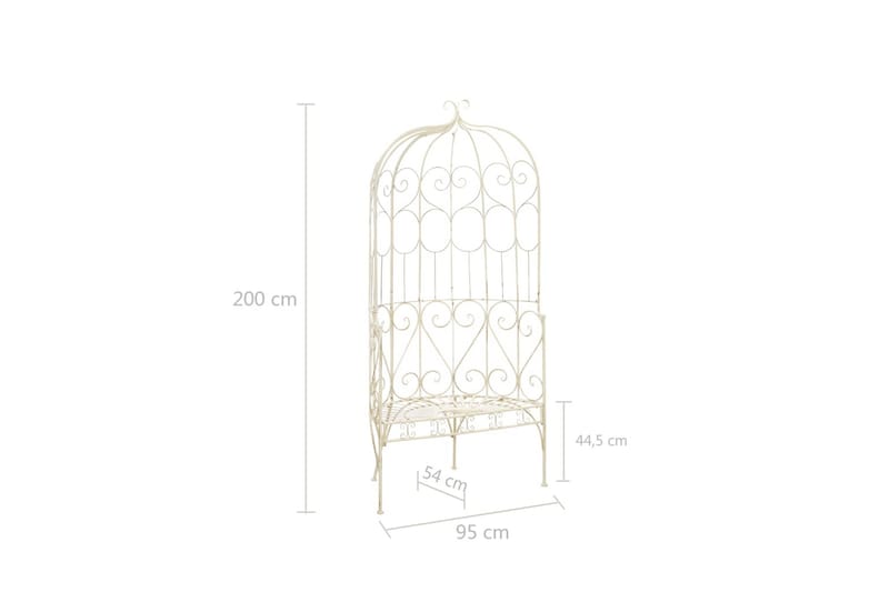 Puutarhapenkki 95 cm rauta antiikinvalkoinen - Valkoinen - Puutarhapenkki & ulkopenkki