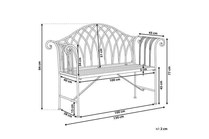 Puutarhapenkki Navahermosa - Valkoinen - Puutarhakalusteet - Ulkosohva & puutarhapenkki - Puutarhapenkki & ulkopenkki