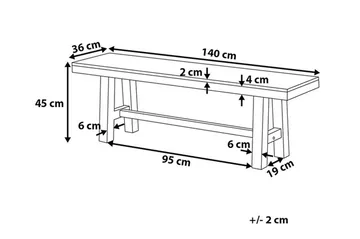 Puutarhapenkki Scania 140 cm - Puu/Luonnonväri - Puutarhakalusteet - Ulkosohva & puutarhapenkki - Puutarhapenkki & ulkopenkki