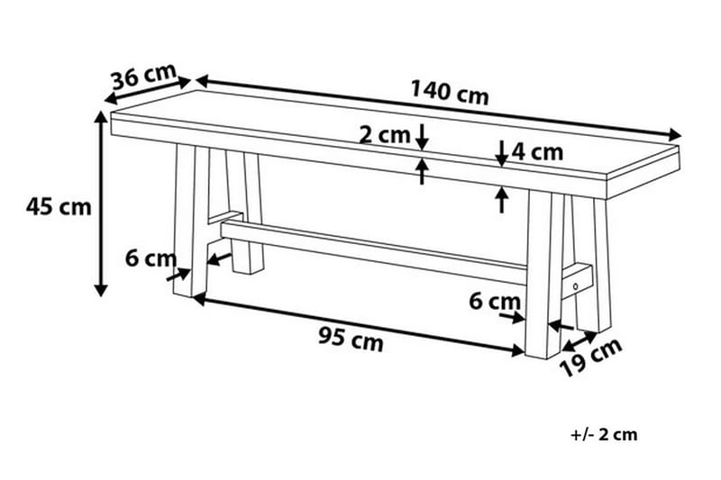 Puutarhapenkki Scania 140 cm - Puu/Luonnonväri - Puutarhakalusteet - Ulkosohva & puutarhapenkki - Puutarhapenkki & ulkopenkki