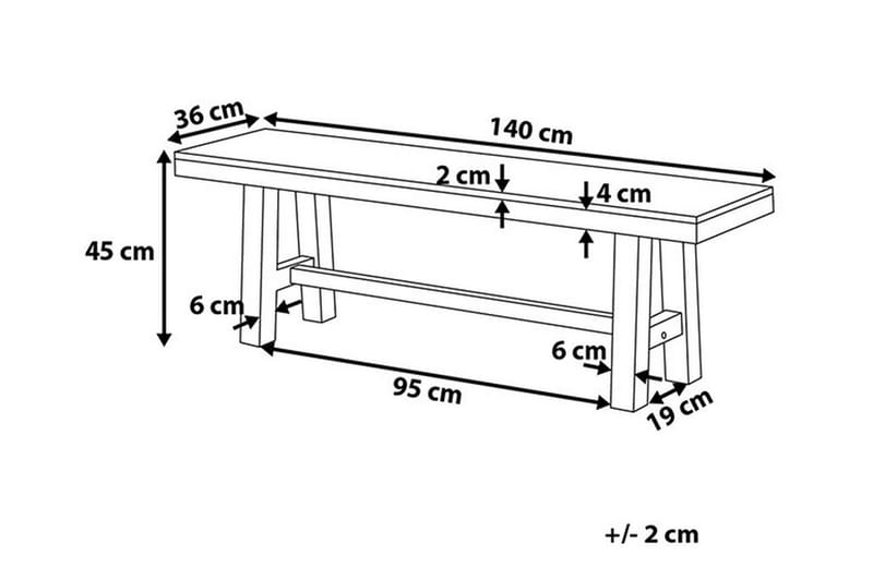 Puutarhapenkki Scania 140 cm - Puu/Luonnonväri - Puutarhapenkki & ulkopenkki