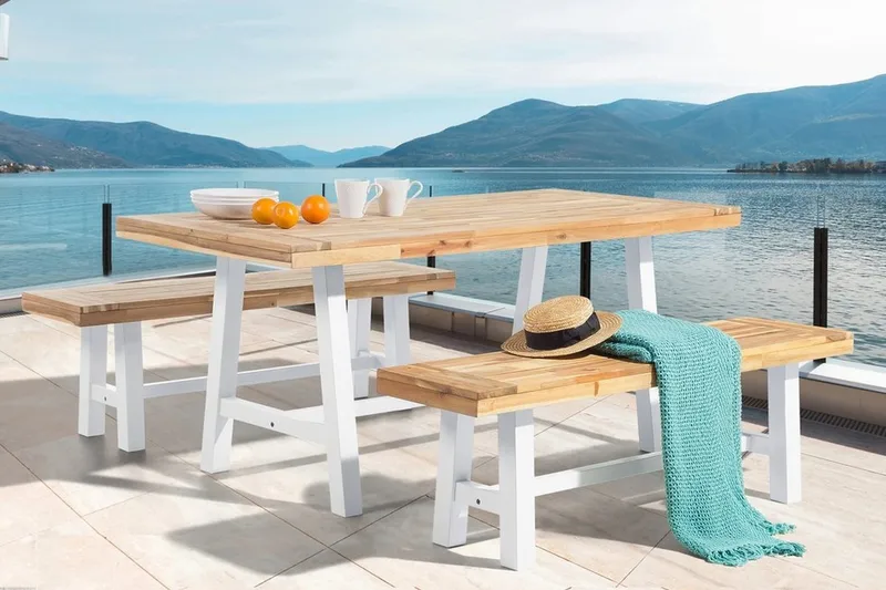 Puutarhapenkki Scania 140 cm - Puu/Luonnonväri - Puutarhakalusteet - Ulkosohva & puutarhapenkki - Puutarhapenkki & ulkopenkki