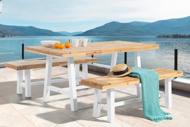 Puutarhapenkki Scania 140 cm - Puu/Luonnonväri - Puutarhakalusteet - Ulkosohva & puutarhapenkki - Puutarhapenkki & ulkopenkki