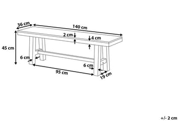 Puutarhapenkki Scania 140 cm - Puu/Luonnonväri - Puutarhakalusteet - Ulkosohva & puutarhapenkki - Puutarhapenkki & ulkopenkki
