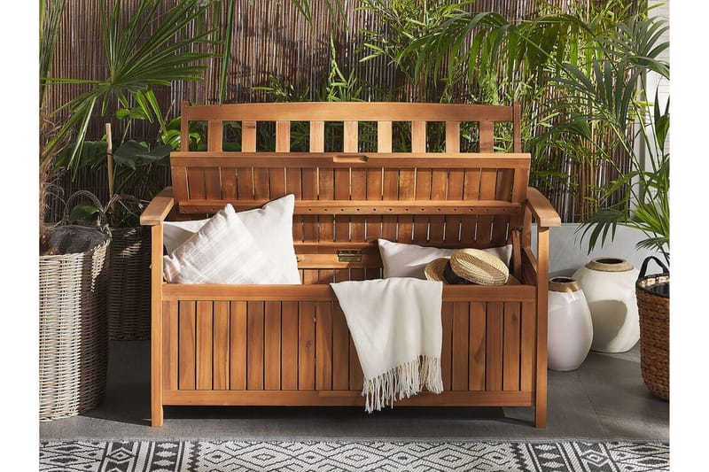 Puutarhapenkki Senija Säilytyksellä - Ruskea - Puutarhakalusteet - Ulkosohva & puutarhapenkki - Puutarhapenkki & ulkopenkki