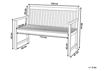 Puutarhapenkki Sutko 120 cm - Puu/Luonnonväri - Puutarhakalusteet - Ulkosohva & puutarhapenkki - Puutarhapenkki & ulkopenkki