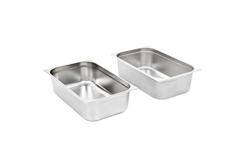 Ruokavuoat 2 kpl GN 1/1 150mm ruostumaton teräs - Hopea - Puutarhakalusteet - Ulkosohva & puutarhapenkki - Puutarhapenkki & ulkopenkki