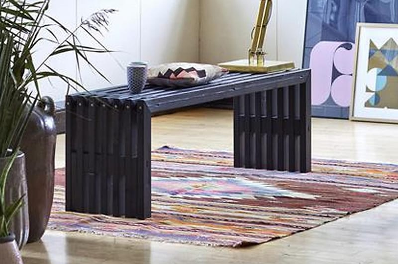Rustik Rimapenkki Design 138x36x45cm - musta - Puutarhakalusteet - Ulkosohva & puutarhapenkki - Puutarhapenkki & ulkopenkki