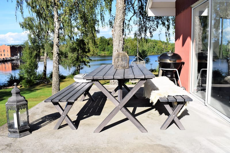 Scottsdale Ruokailuryhmä 190 + 6 Kungshamn tuolia Shabby - KWA - Puutarhakalusteet - Ulkoryhmä - Ruokailuryhmät ulos