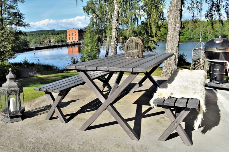 Scottsdale Ruokailuryhmä 190 + 6 Kungshamn tuolia Shabby - KWA - Puutarhakalusteet - Ulkoryhmä - Ruokailuryhmät ulos