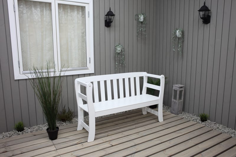 Sohva Rosenberg - Valkoinen - Puutarhakalusteet - Ulkosohva & puutarhapenkki - Puutarhapenkki & ulkopenkki