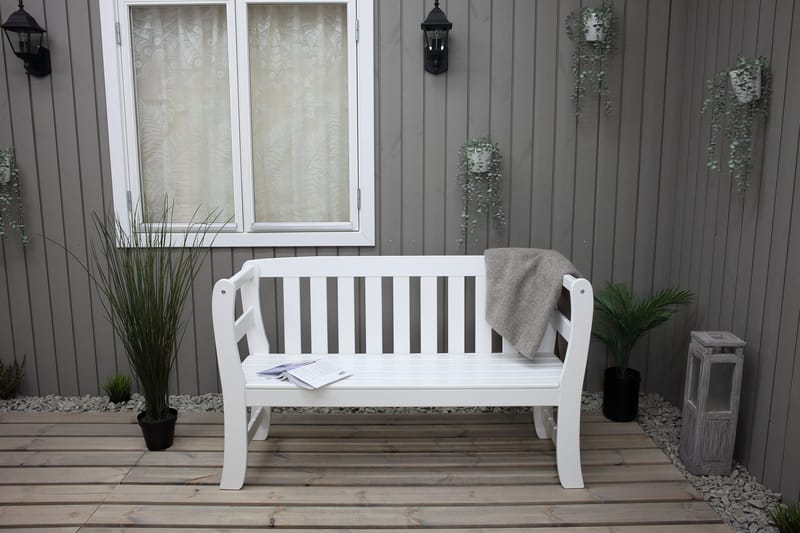 Sohva Rosenberg - Valkoinen - Puutarhakalusteet - Ulkosohva & puutarhapenkki - Puutarhapenkki & ulkopenkki