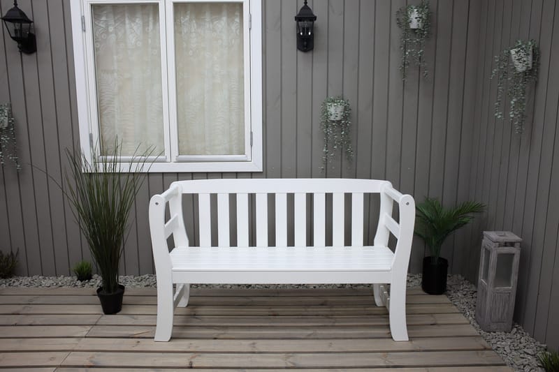 Sohva Rosenberg - Valkoinen - Puutarhakalusteet - Ulkosohva & puutarhapenkki - Puutarhapenkki & ulkopenkki