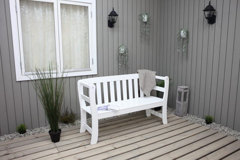Sohva Rosenberg - Valkoinen - Puutarhakalusteet - Ulkosohva & puutarhapenkki - Puutarhapenkki & ulkopenkki