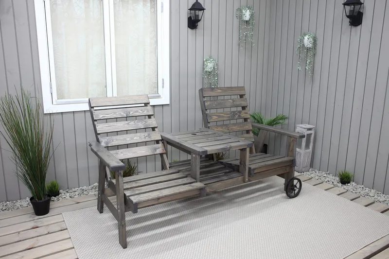 Ulkopenkki KIngdom 177 cm - Harmaa - Puutarhakalusteet - Ulkosohva & puutarhapenkki - Puutarhapenkki & ulkopenkki