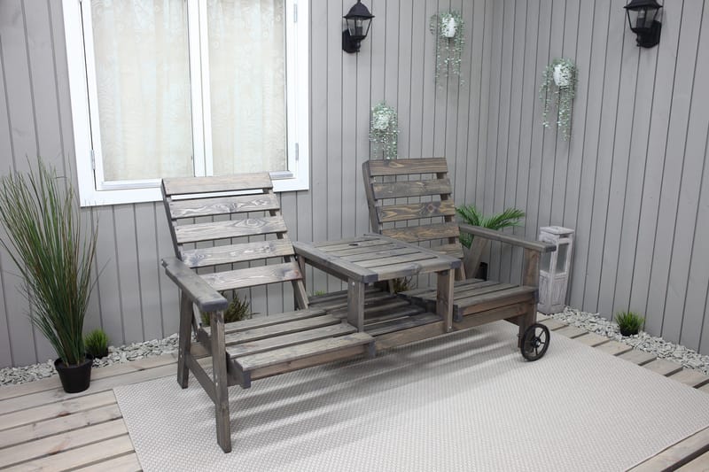 Ulkopenkki KIngdom 177 cm - Harmaa - Puutarhakalusteet - Ulkosohva & puutarhapenkki - Puutarhapenkki & ulkopenkki