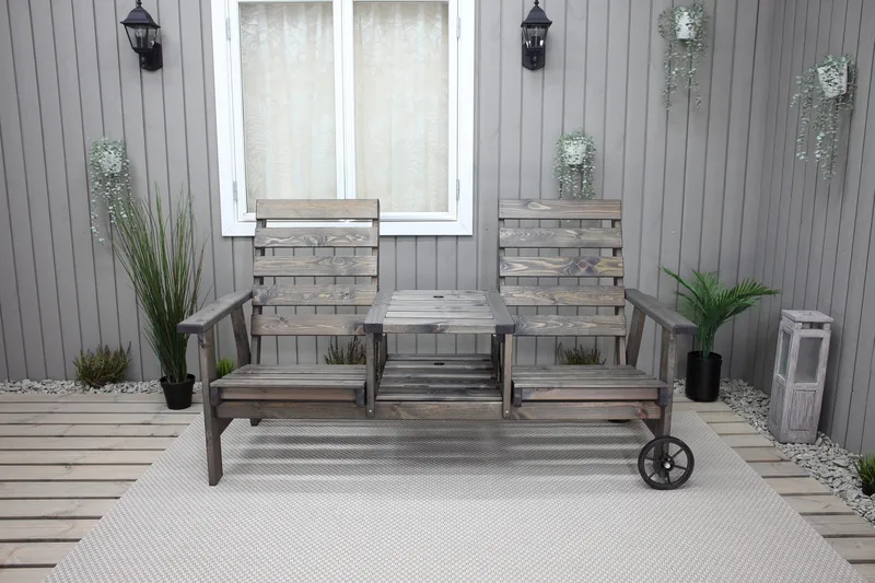 Ulkopenkki KIngdom 177 cm - Harmaa - Puutarhakalusteet - Ulkosohva & puutarhapenkki - Puutarhapenkki & ulkopenkki
