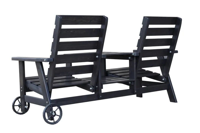 Ulkopenkki KIngdom 177 cm - Musta - Puutarhakalusteet - Ulkosohva & puutarhapenkki - Puutarhapenkki & ulkopenkki