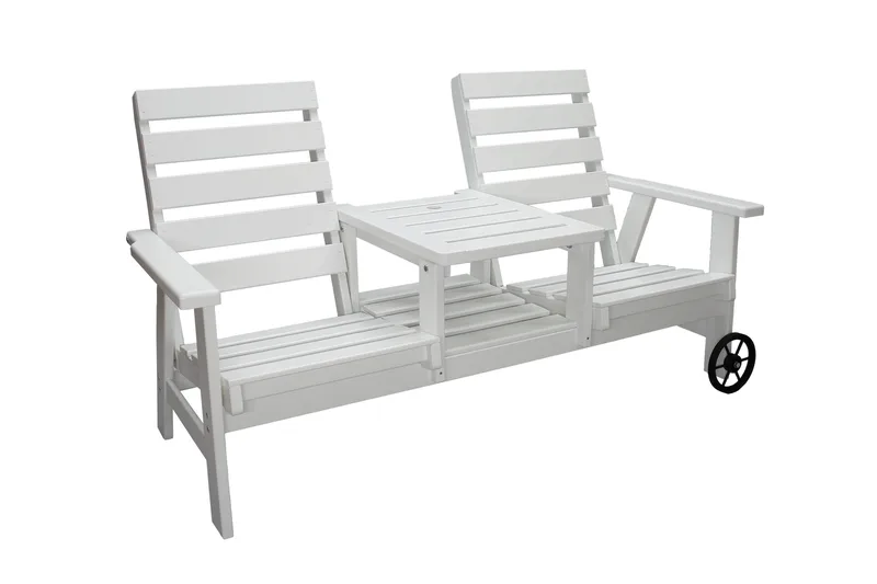 Ulkopenkki KIngdom 177 cm - Valkoinen - Puutarhakalusteet - Ulkosohva & puutarhapenkki - Puutarhapenkki & ulkopenkki