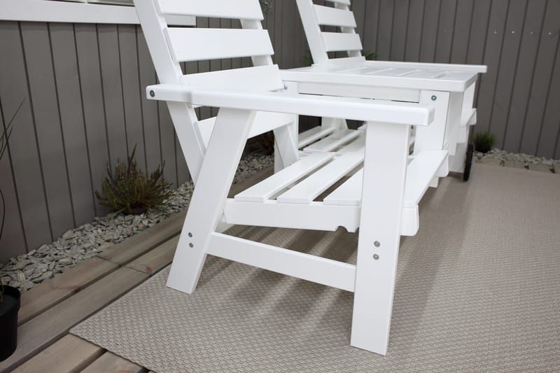 Ulkopenkki KIngdom 177 cm - Valkoinen - Puutarhakalusteet - Ulkosohva & puutarhapenkki - Puutarhapenkki & ulkopenkki