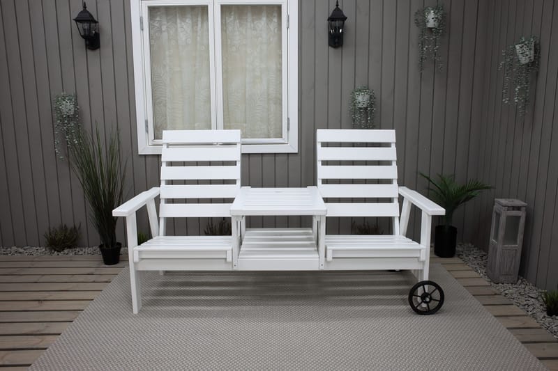 Ulkopenkki KIngdom 177 cm - Valkoinen - Puutarhakalusteet - Ulkosohva & puutarhapenkki - Puutarhapenkki & ulkopenkki