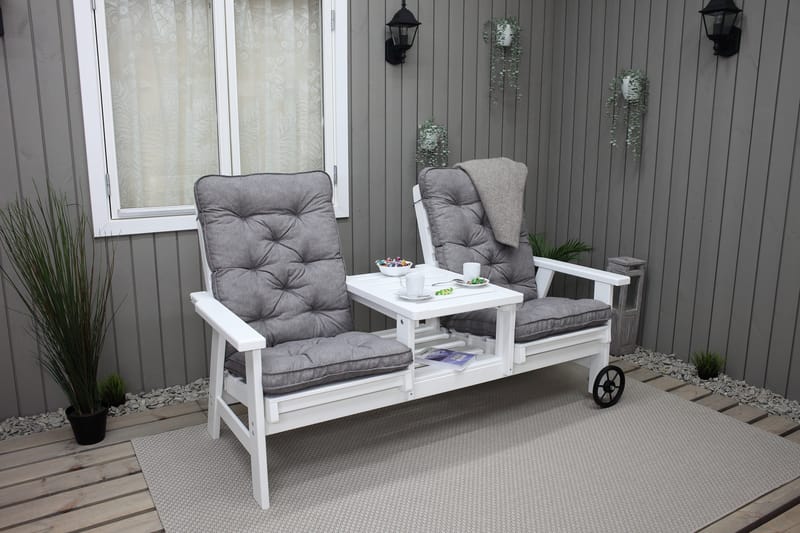 Ulkopenkki KIngdom 177 cm - Valkoinen - Puutarhakalusteet - Ulkosohva & puutarhapenkki - Puutarhapenkki & ulkopenkki