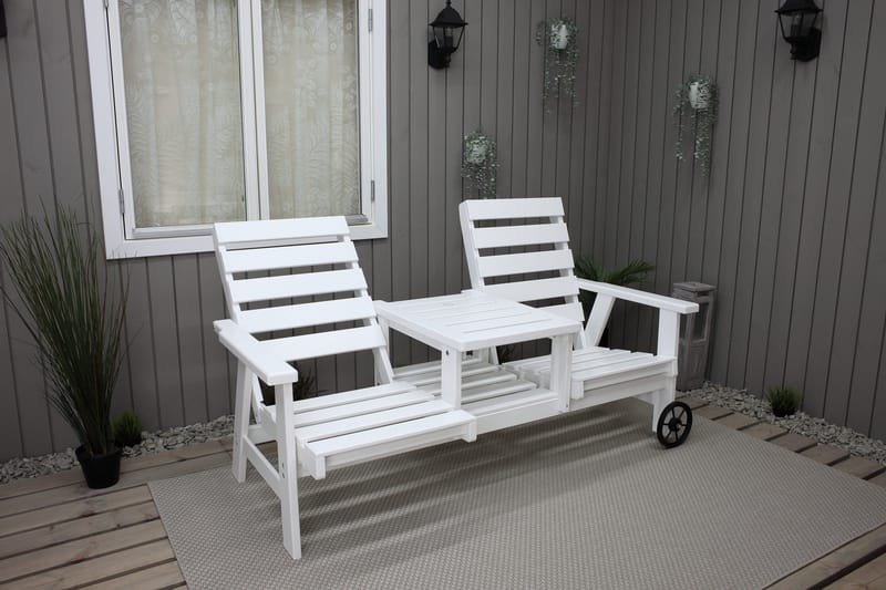 Ulkopenkki KIngdom 177 cm - Valkoinen - Puutarhakalusteet - Ulkosohva & puutarhapenkki - Puutarhapenkki & ulkopenkki