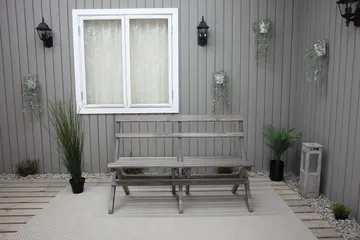 Ulkopenkki Larios 130 cm - Harmaa - Puutarhakalusteet - Ulkosohva & puutarhapenkki - Puutarhapenkki & ulkopenkki