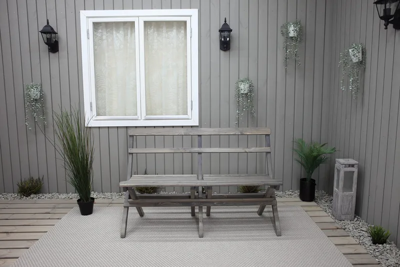 Ulkopenkki Larios 130 cm - Harmaa - Puutarhakalusteet - Ulkosohva & puutarhapenkki - Puutarhapenkki & ulkopenkki