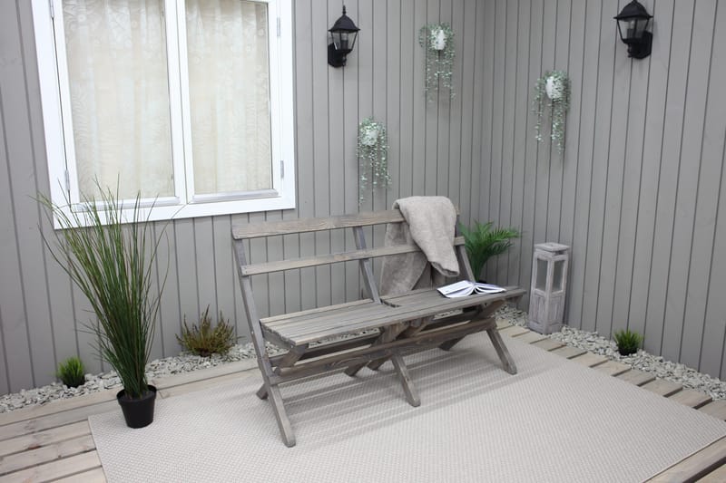 Ulkopenkki Larios 130 cm - Harmaa - Puutarhakalusteet - Ulkosohva & puutarhapenkki - Puutarhapenkki & ulkopenkki