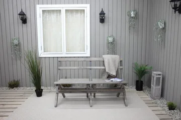 Ulkopenkki Larios 130 cm - Harmaa - Puutarhakalusteet - Ulkosohva & puutarhapenkki - Puutarhapenkki & ulkopenkki