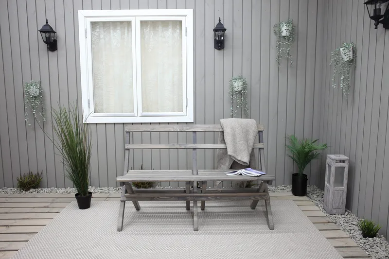 Ulkopenkki Larios 130 cm - Harmaa - Puutarhakalusteet - Ulkosohva & puutarhapenkki - Puutarhapenkki & ulkopenkki