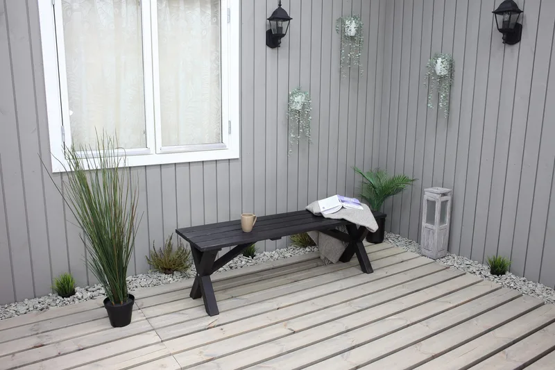 Ulkopenkki Lietinna 140 cm - Musta - Puutarhakalusteet - Ulkosohva & puutarhapenkki - Puutarhapenkki & ulkopenkki